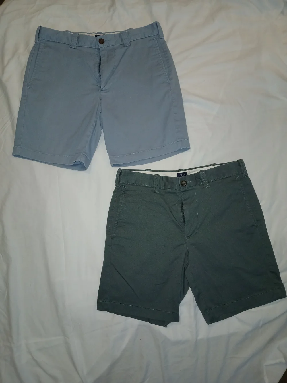 J. Crew Men's Chino Shorts - Light Blue & Olive